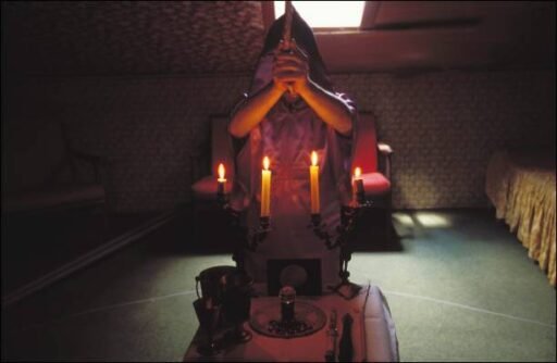 A spellcaster performing rituals to quickly remove and reverse witchcraft/Blackmagic off of a victim.